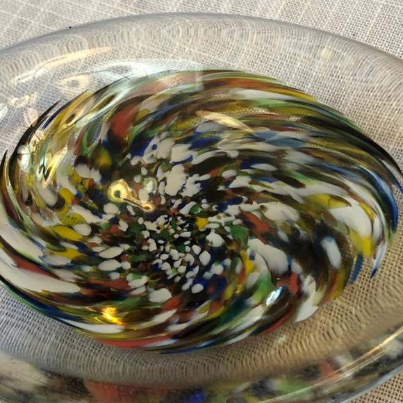 Italian Murano Style Blown Glass Dish - Picture 2 of 6